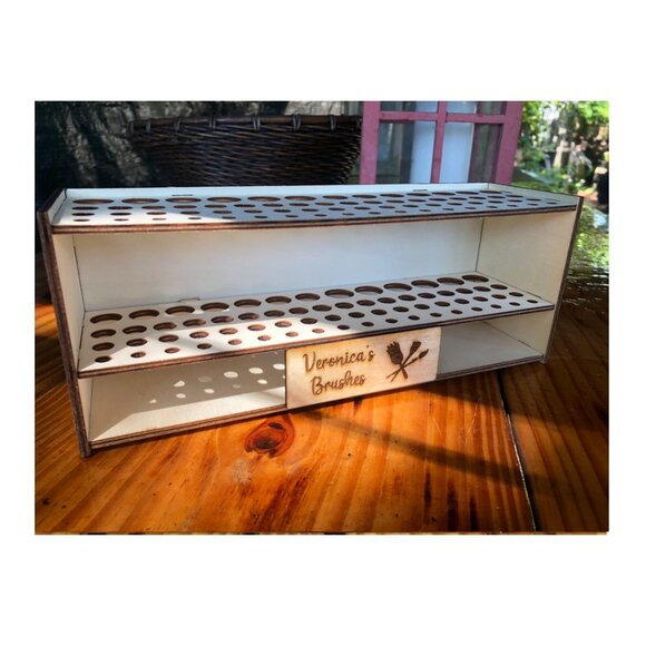 COPY - Personalized  Wooden Paintbrush Holder Stand, 67 Holes Paint Brush Holde… - Picture 5 of 7